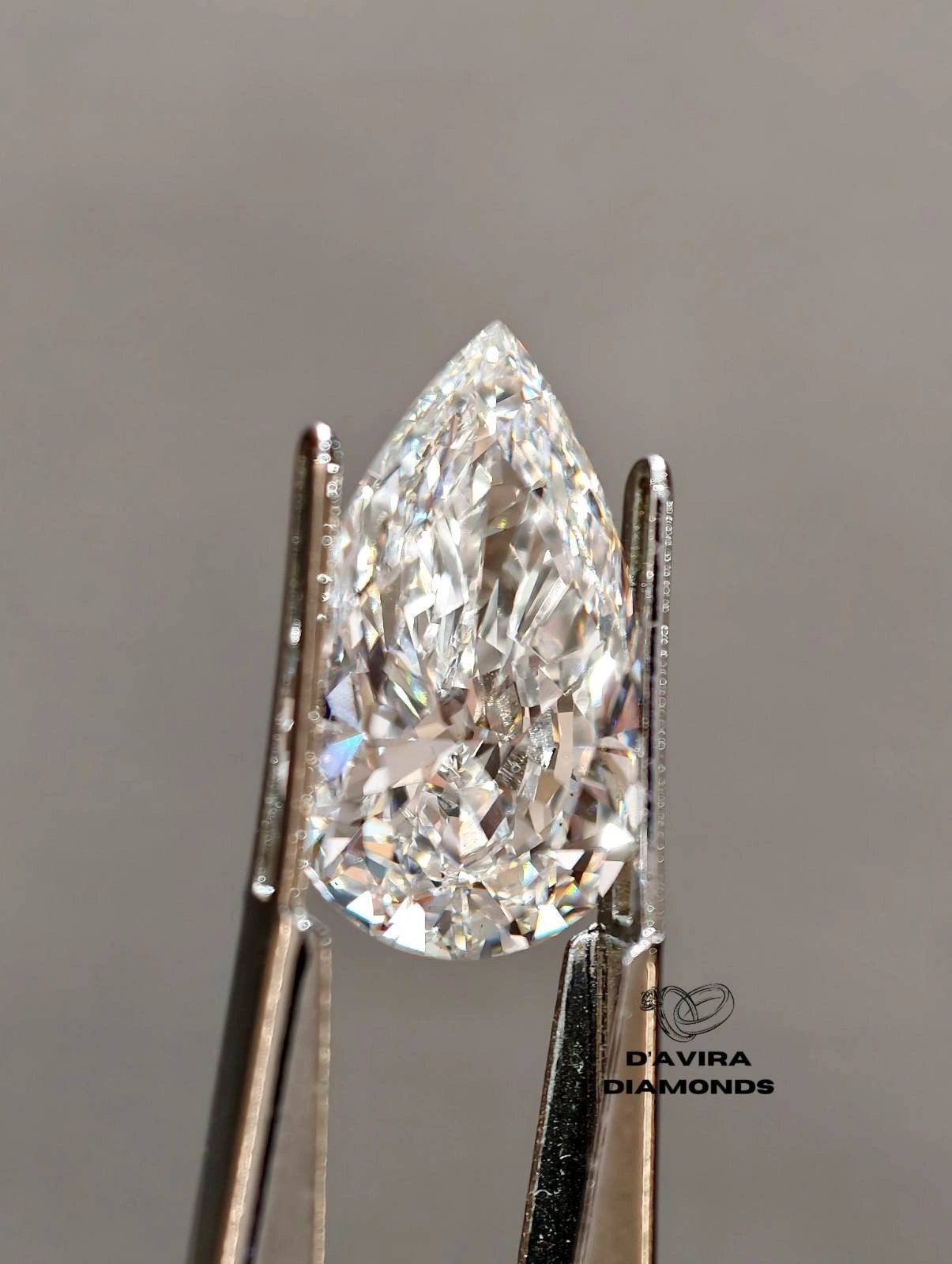 VVS1 D Color Pear Cut Lab Grown Loose Diamond