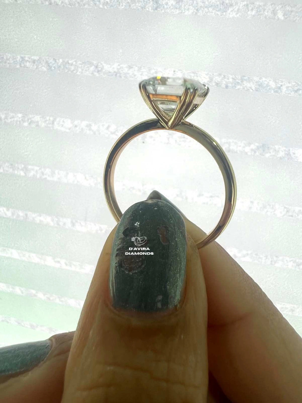 Asscher Cut Solitaire Diamond Engagement Ring