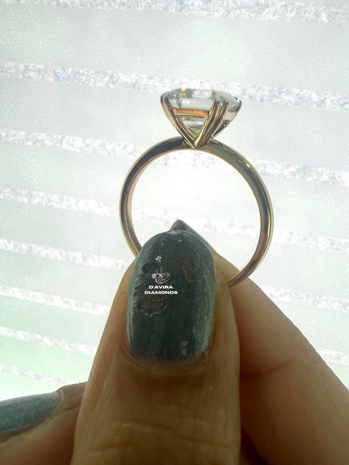 Asscher Cut Solitaire Diamond Engagement Ring
