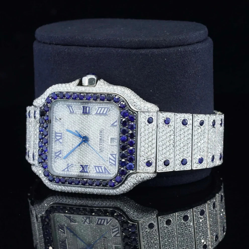 Stainless Steel Hip Hop Bezel Diamond VVS Moissanite Watch
