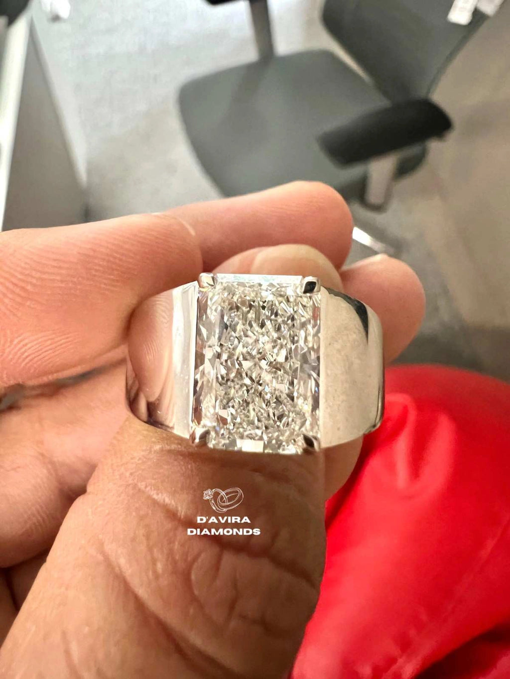 Solitaire Radiant Cut Engagement Ring For Men