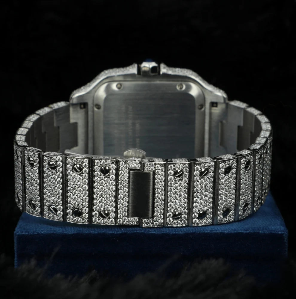 Fully Iced Out VVS Moissanite Diamond Bust Down Watch For Men