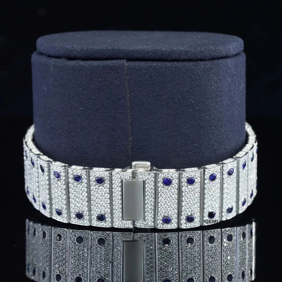 Stainless Steel Hip Hop Bezel Diamond VVS Moissanite Watch