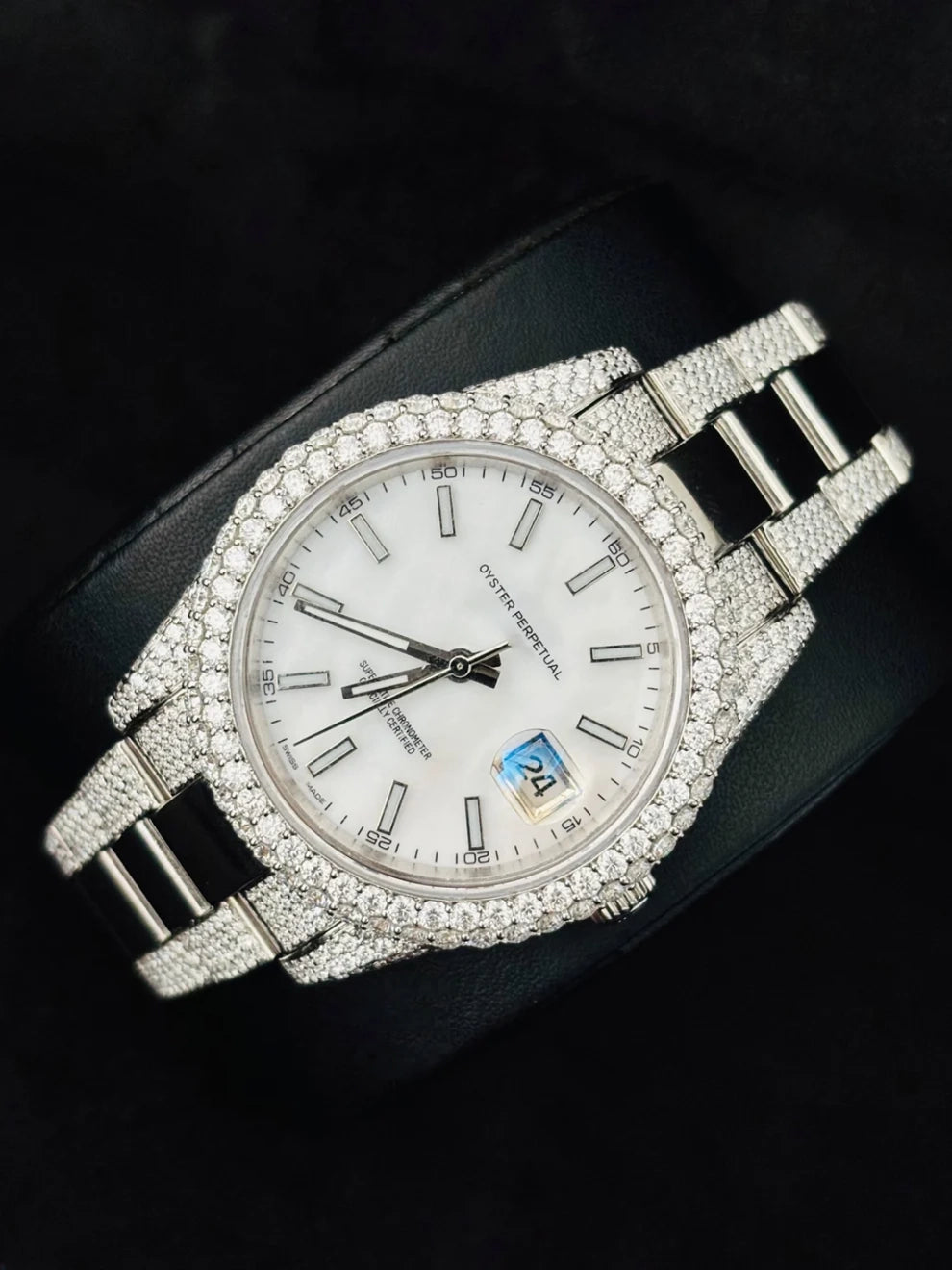 Fully Ice Out White Dial Luxury Moissanite Watch