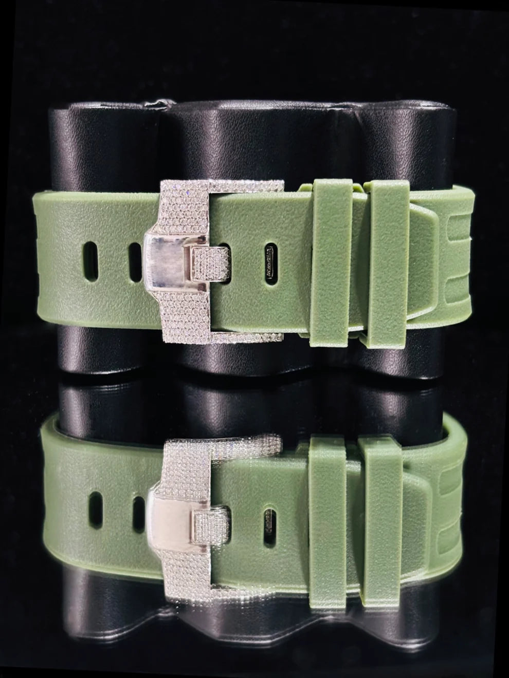 Green Dial VVS Moissanite Stainless Steel Bezel Diamond Watch