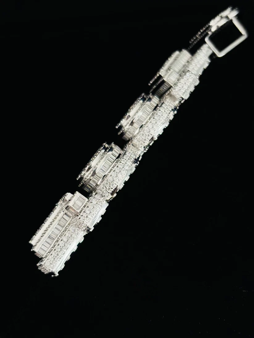 Luxury diamond encrusted drop pendant in white gold