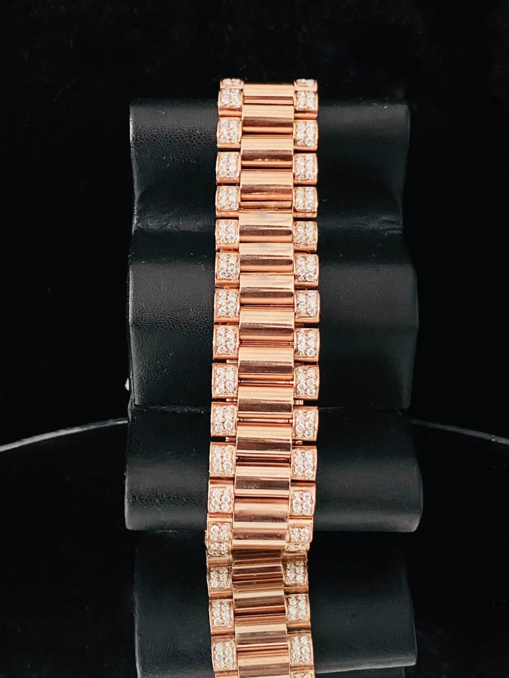 41MM Rose Gold Plated Roman Dial Moissanite Watch For Men