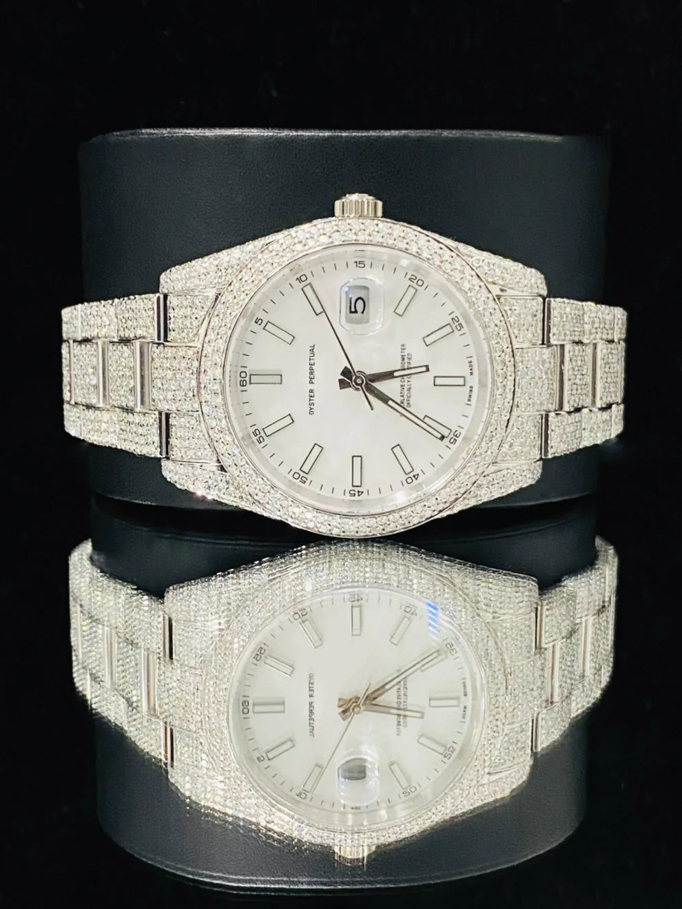 Buy Stainless Steel Hip Hop Fully Ice Out Moissanite Watch