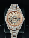 Roman Number Sky Dweller Moissanite Watch For Men's