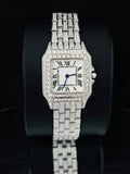 38MM White Dial Iced Out Moissanite Womens Watch