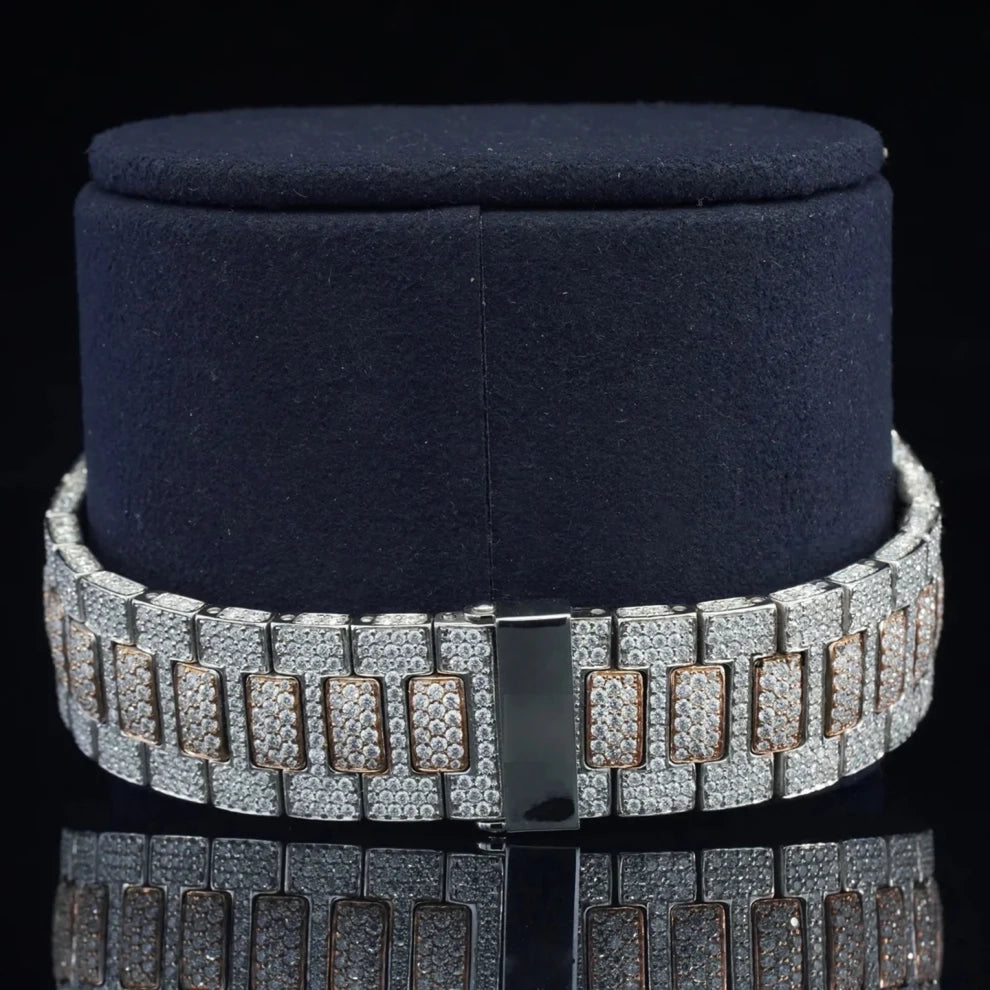 Stainless Steel Wrist VVS Moissanite Diamond Watch