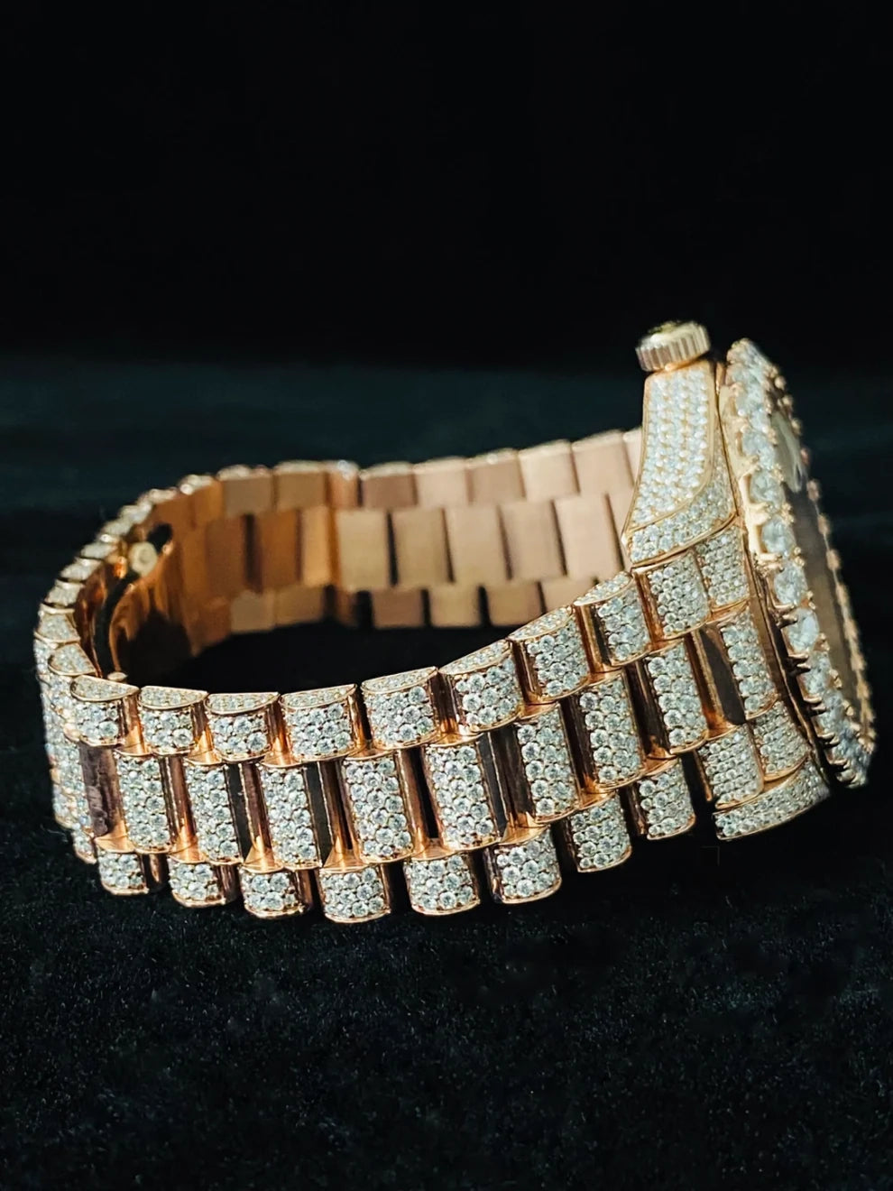 41MM Roman Dial Fully Iced Out Custom VVS Moissanite Watch