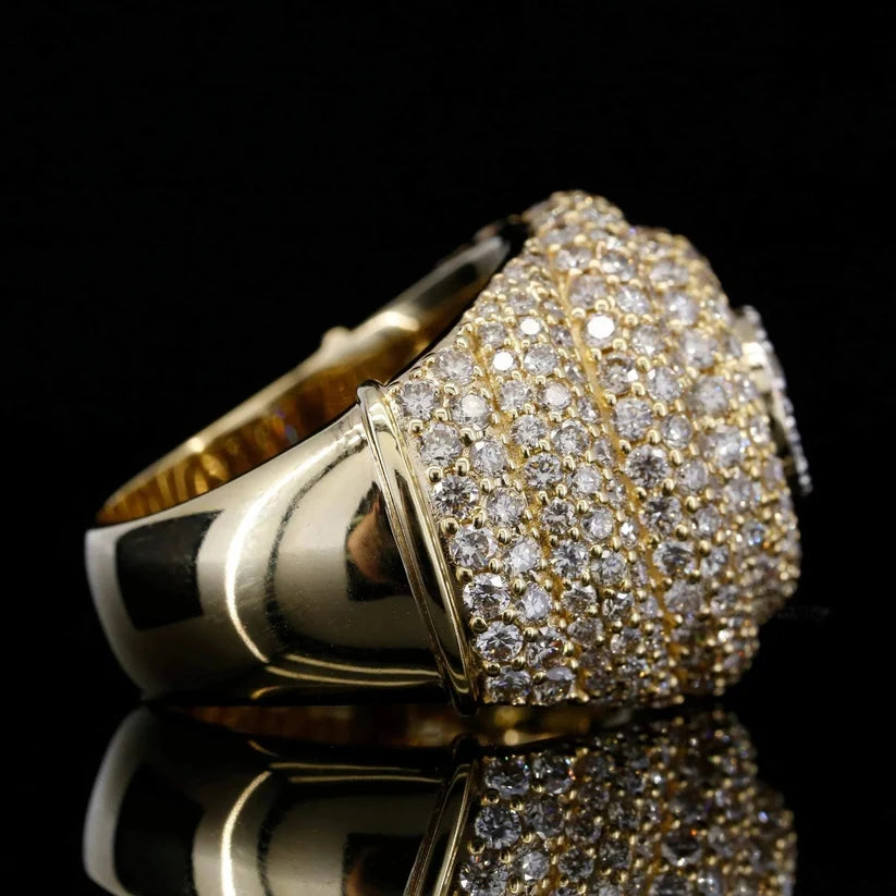 side view of the  paved diamond tiered dome ring