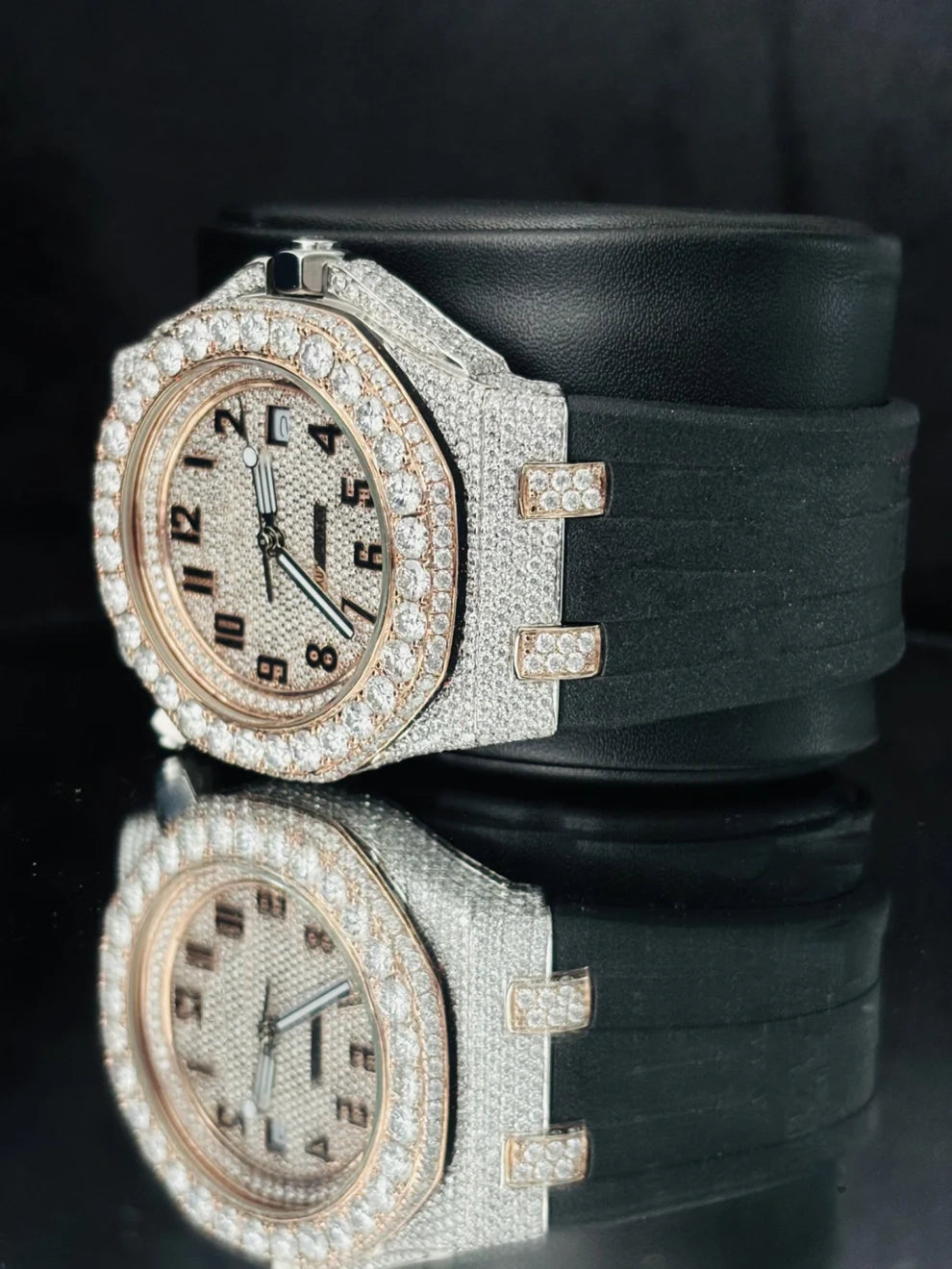 VVS Moissanite Iced Out Stainless Steel Diamond Watch