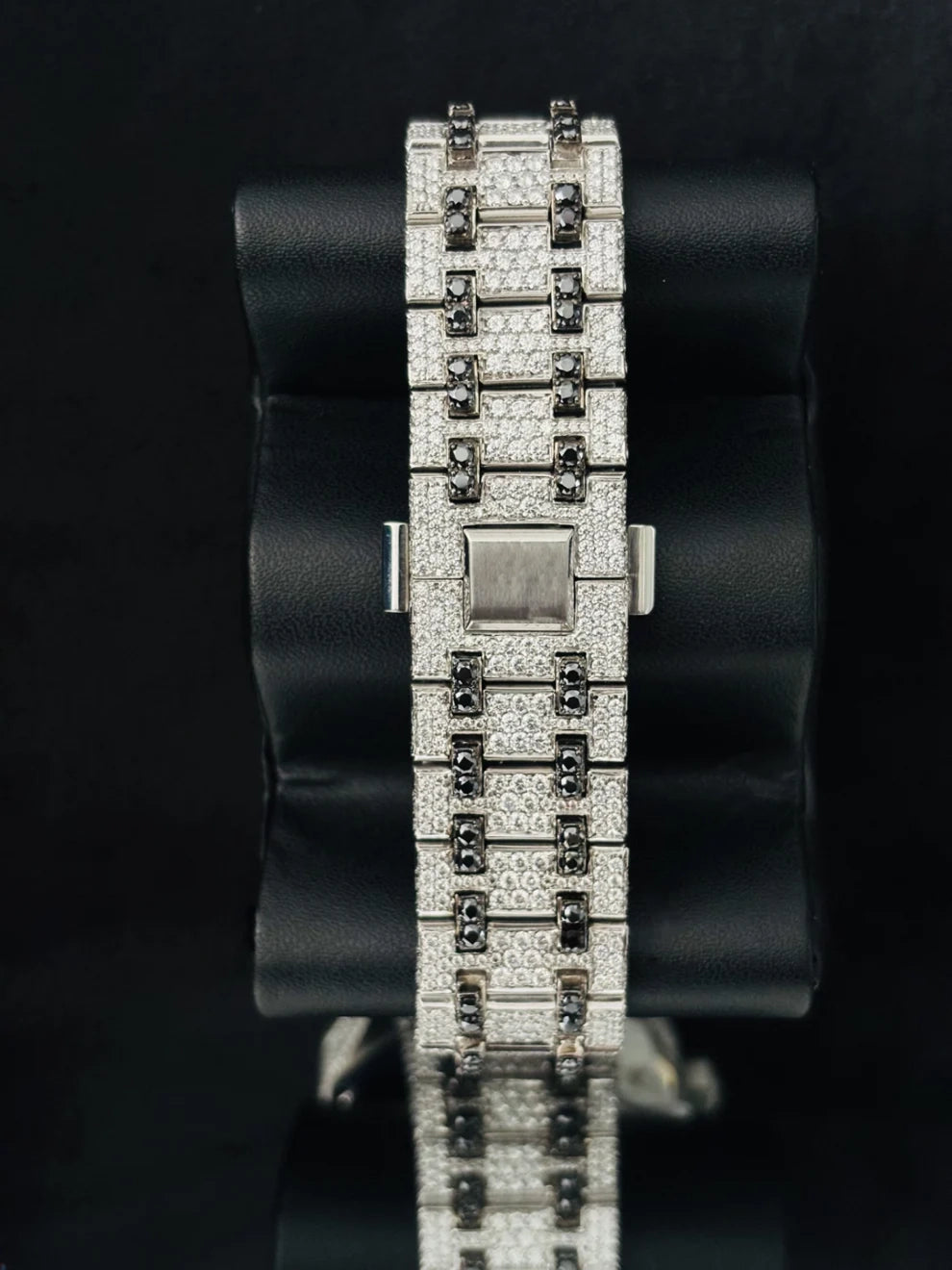 Customized Black Diamond Skeleton Dial Moissanite Watch