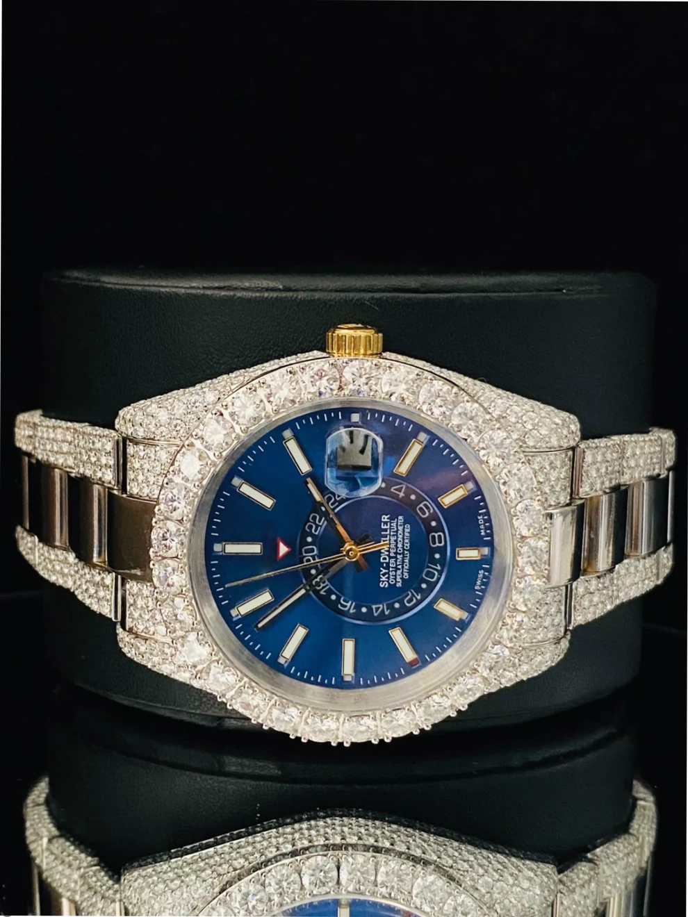 Sky Dweller Studded Moissanite Diamond Watch for Men's