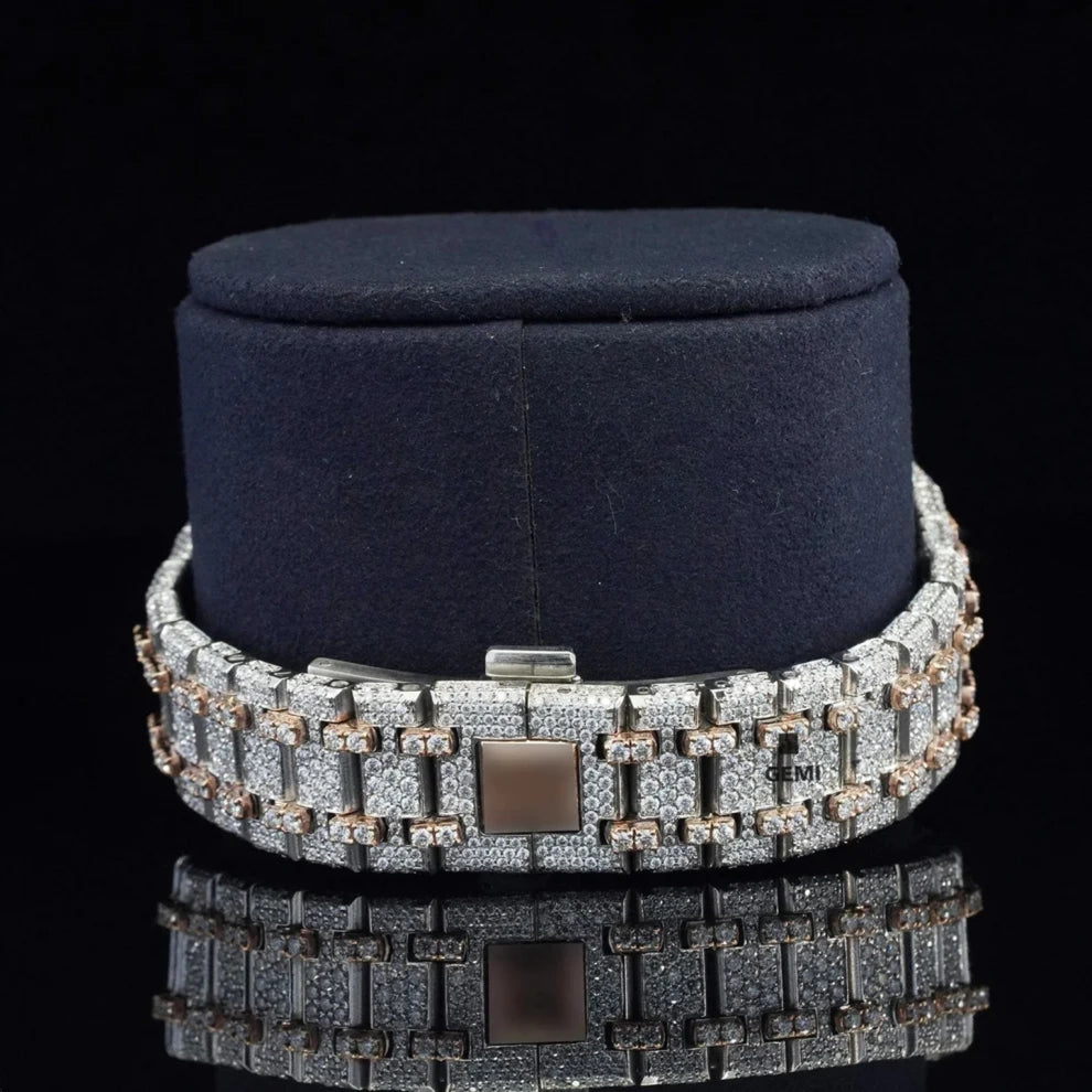 Fully Iced Out Arabic Dial VVS Moissanite Diamond Watch