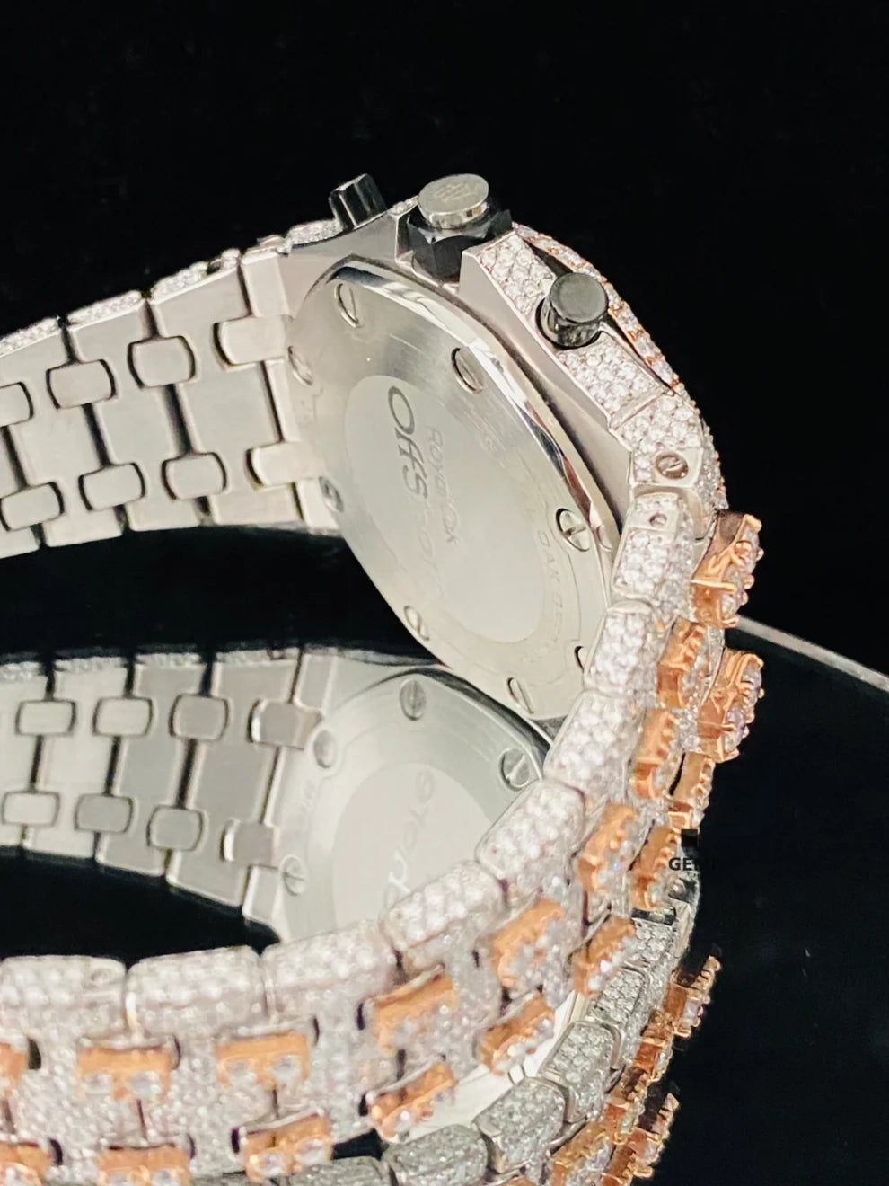 Men's Fully Iced Out Two Tone Multi Dial Moissanite Watch