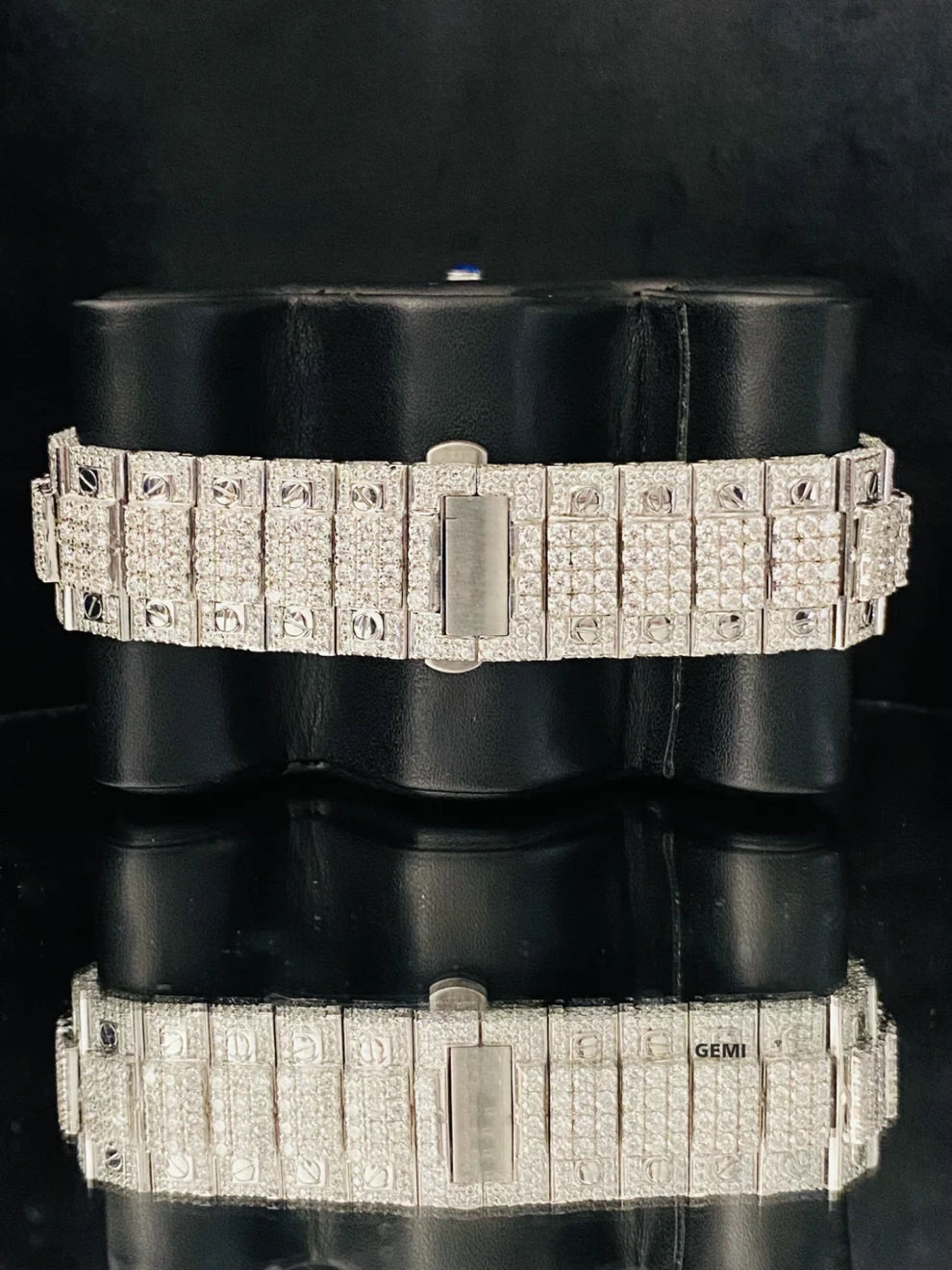 Roman Dial Fully Iced Out Moissanite Diamond Watch
