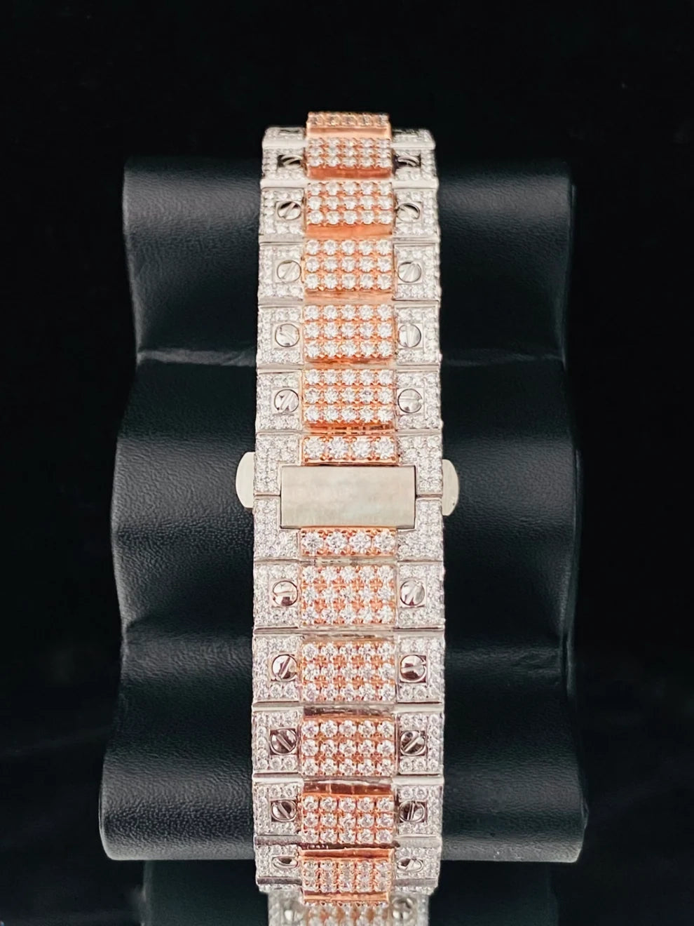 Fully Iced Out Two Tone Skeleton Dial VVS Moissanite Watch