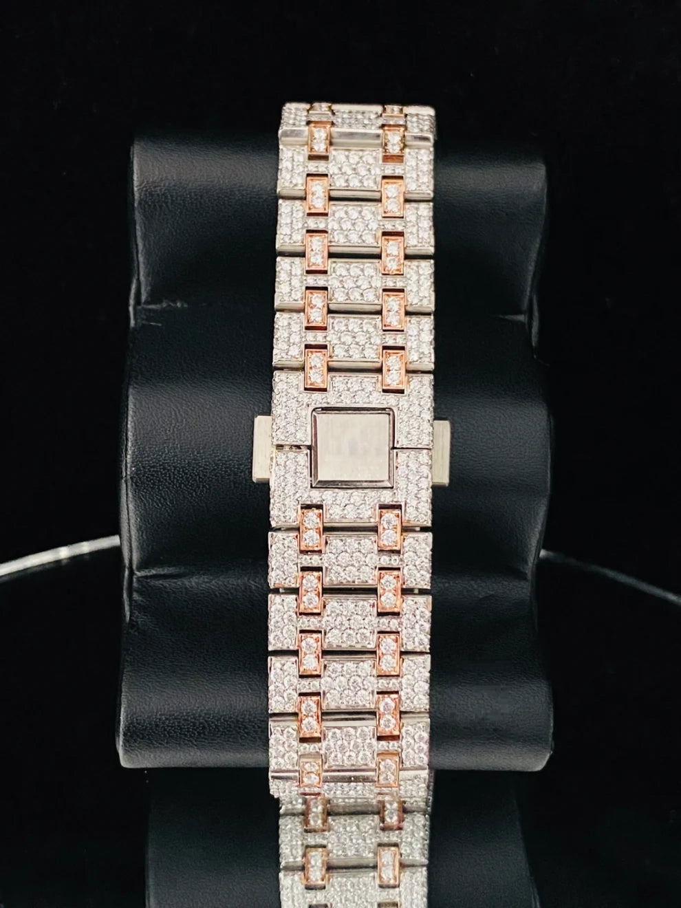 Two Tone Arabic Number Fully Iced Out Moissanite Watch