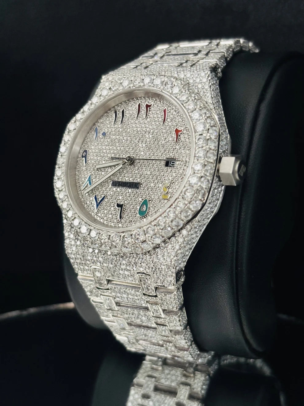 Color Full Dial Fully Ice Out Moissanite Diamond Watch