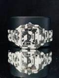 Roman Number Black & White Camo Style Moissanite Watch