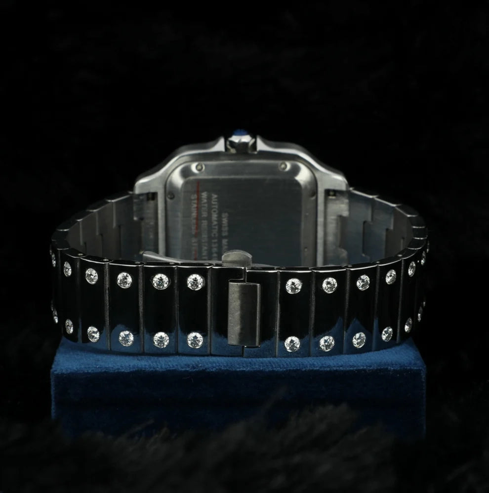 Luxury Men's Stainless Steel Iced Out Bezel Iced Watch