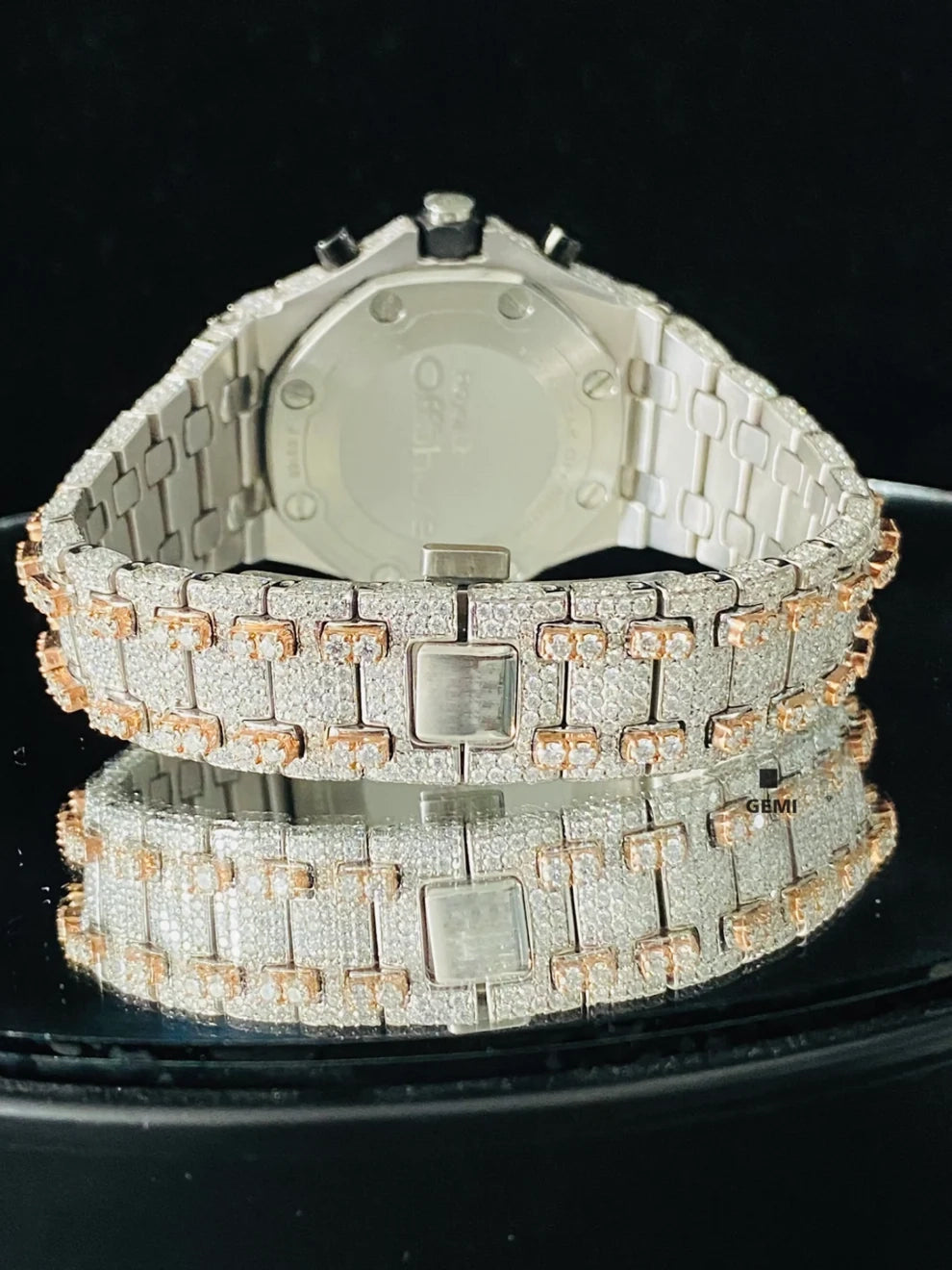 Men's Fully Iced Out Two Tone Multi Dial Moissanite Watch