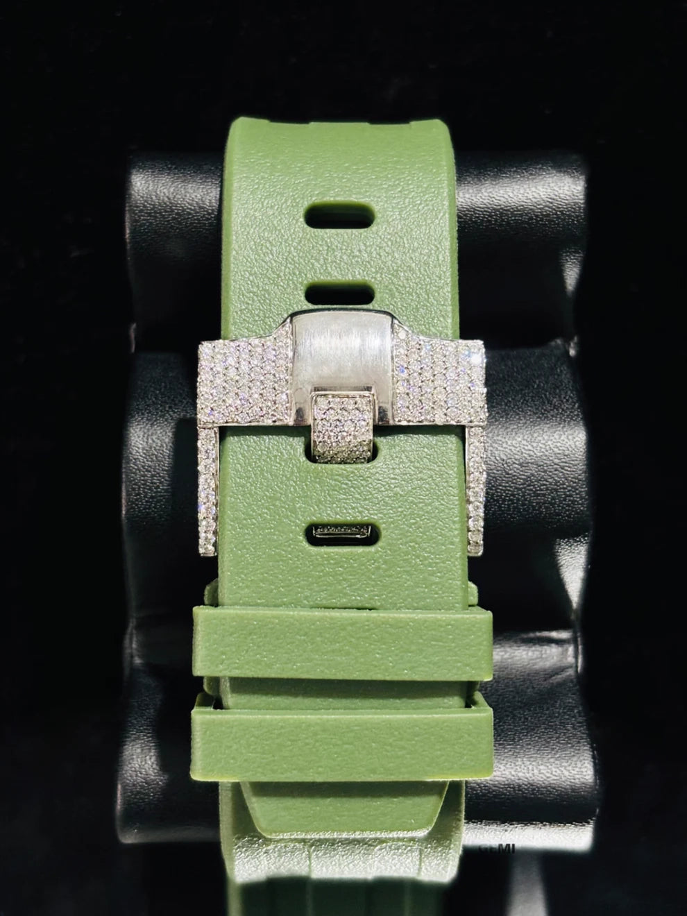 Green Dial VVS Moissanite Stainless Steel Bezel Diamond Watch