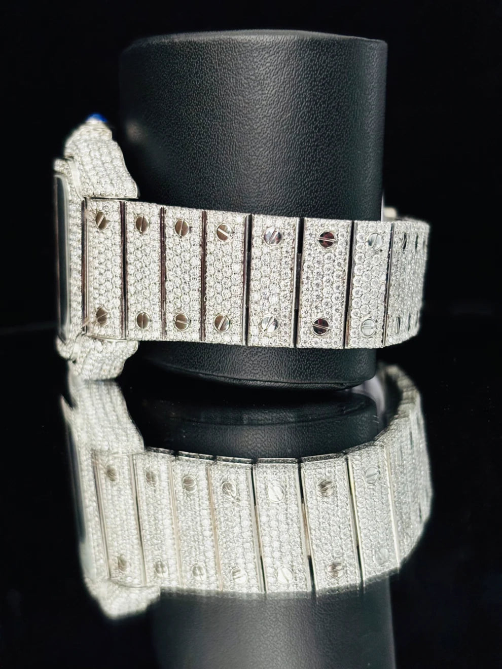 Red Roman Number VVS Moissanite Studded Iced Out Watch