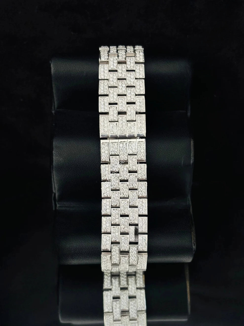 38MM White Dial Iced Out Moissanite Womens Watch