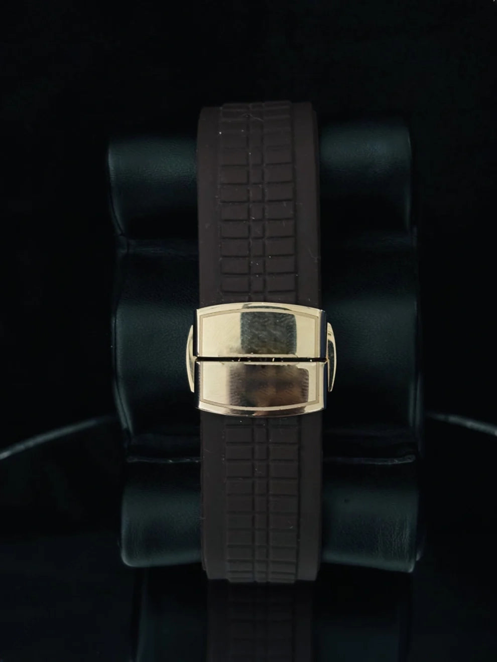 Brown Dial Baguette Diamond Moissanite Watch for Men