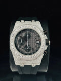 Black Dial Multi Chronograph Moissanite Diamond Watch