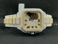 Trendy Jesus Face Fully Bust Down Moissanite Two Tone Wrist Watch