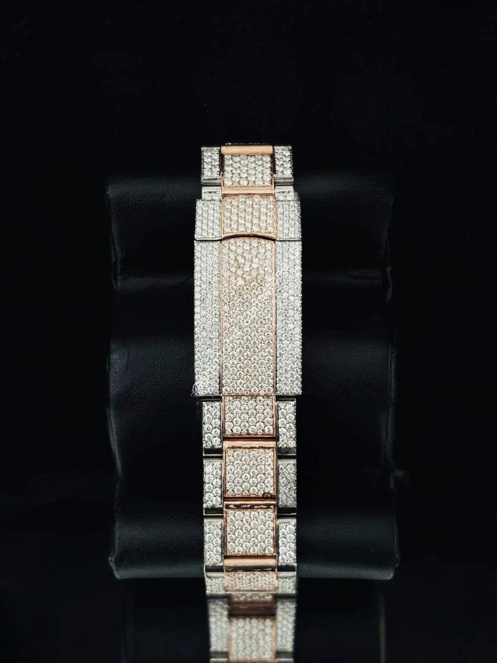 41MM Fully Iced Out Moissanite Chocolate Dial Watch