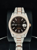 41MM Fully Iced Out Moissanite Chocolate Dial Watch