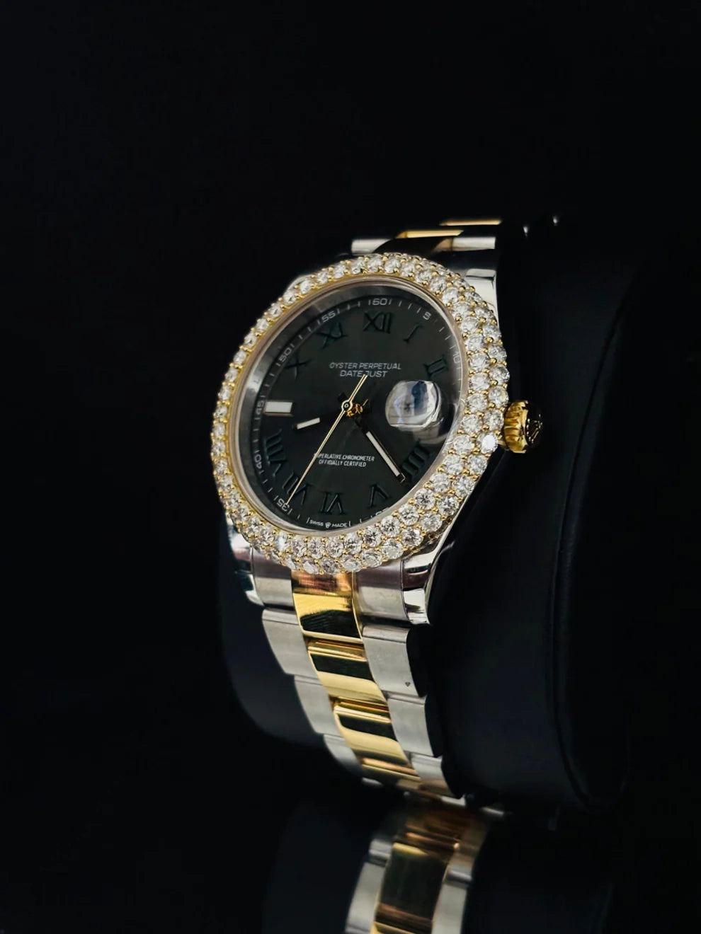 Unisex Two Tone Bezel Dial Wimbledon Moissanite Watch