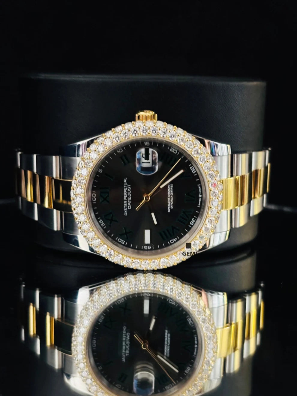 Unisex Two Tone Bezel Dial Wimbledon Moissanite Watch