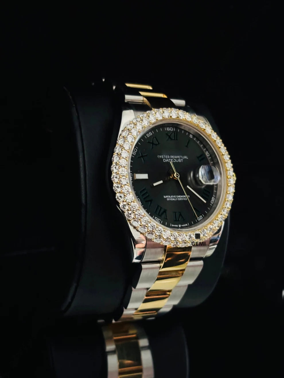 Unisex Two Tone Bezel Dial Wimbledon Moissanite Watch