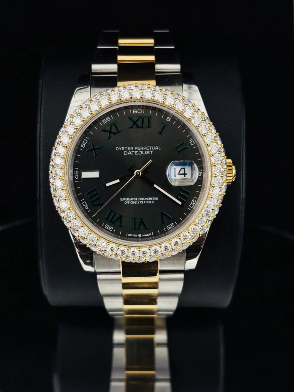 Unisex Two Tone Bezel Dial Wimbledon Moissanite Watch