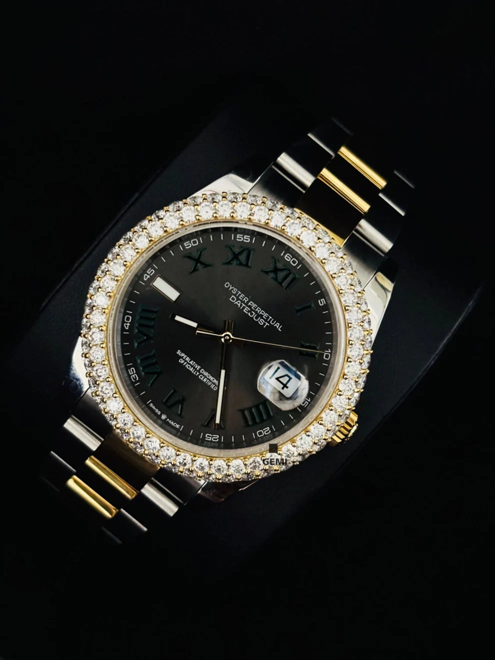 Unisex Two Tone Bezel Dial Wimbledon Moissanite Watch