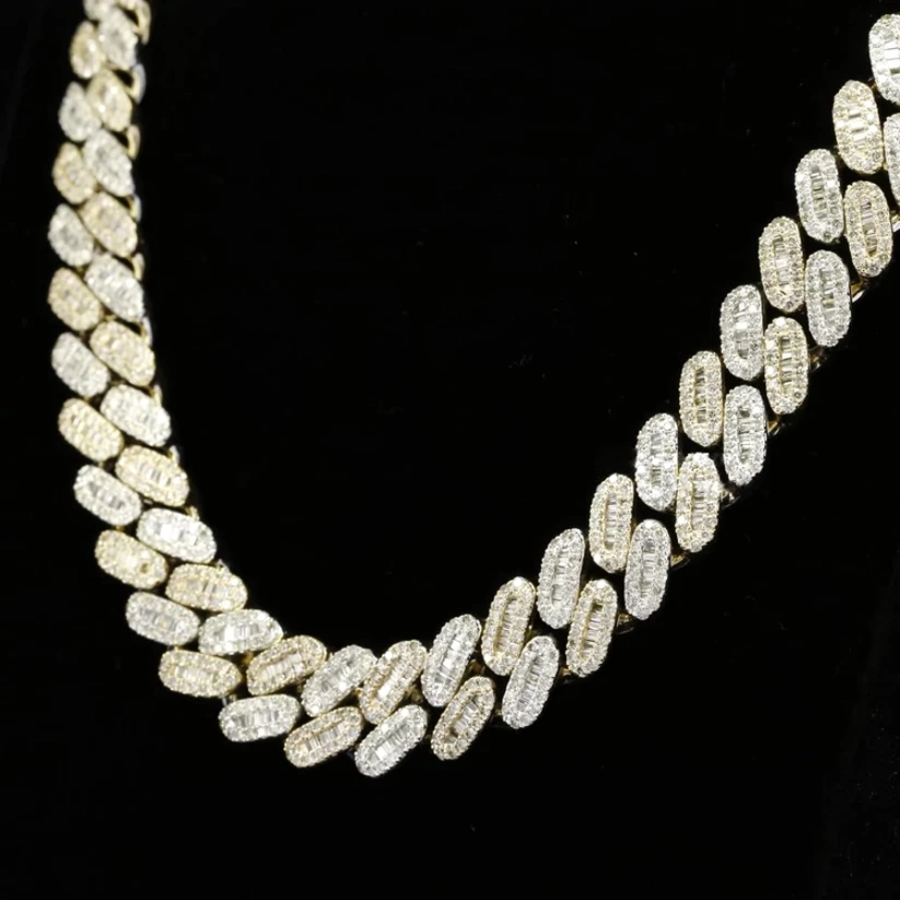 front view of the luxury men's diamond iced out chain necklace