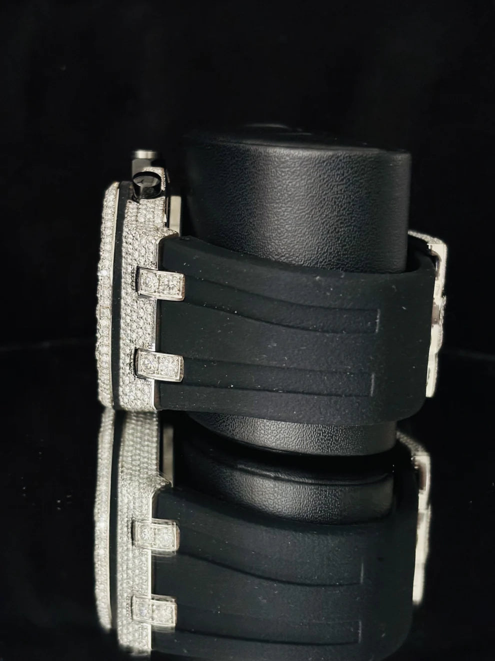 Multi Chronograph Rubber Straps Iced Out Moissanite Watch