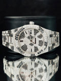 Fully Zebra Pattern Black And White Down Moissanite Watch