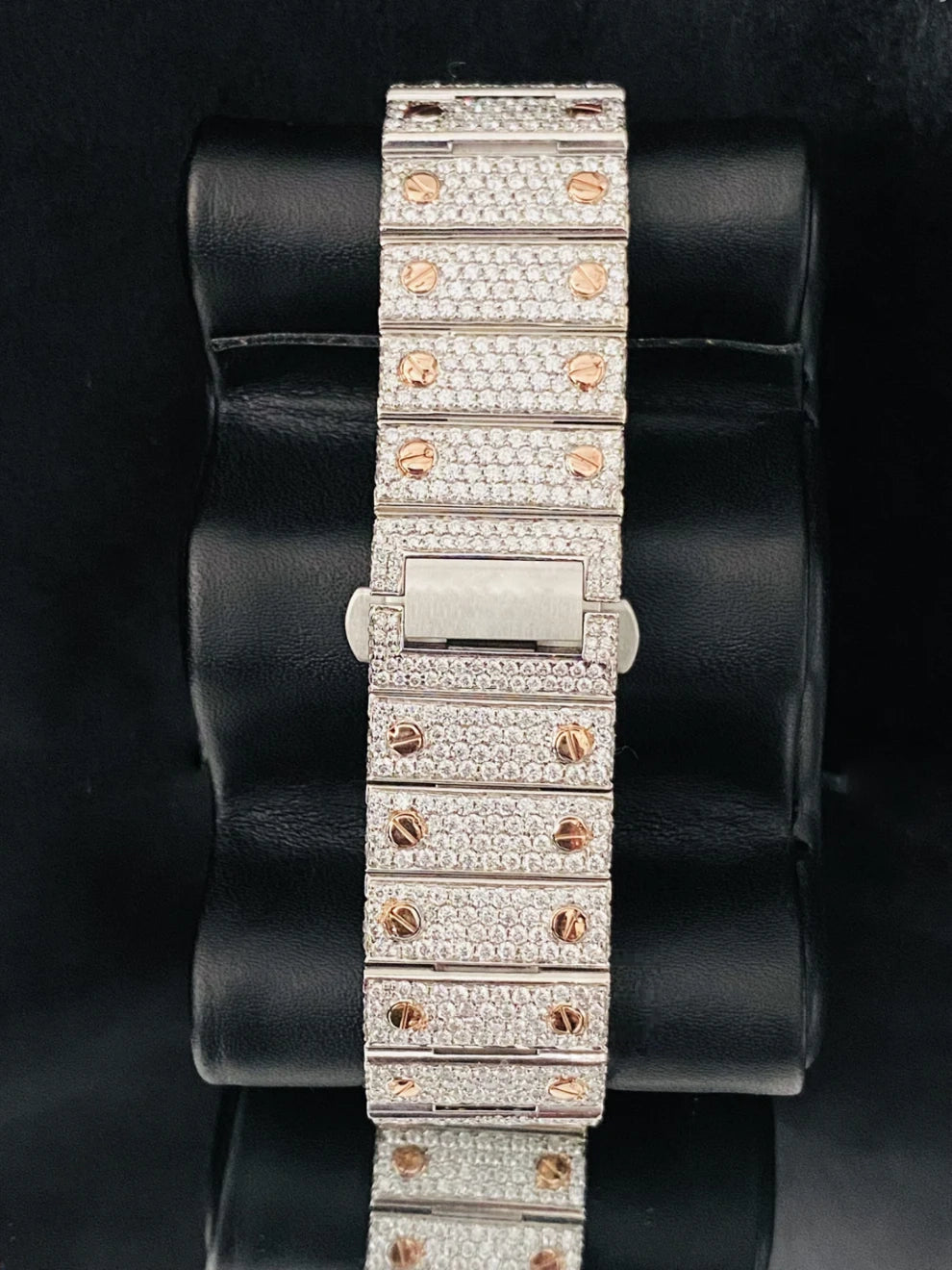 Two Tone Rose Gold Plated VVS Moissanite Iced Out Watch