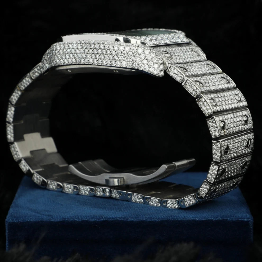 Fully Iced Out VVS Moissanite Diamond Bust Down Watch For Men