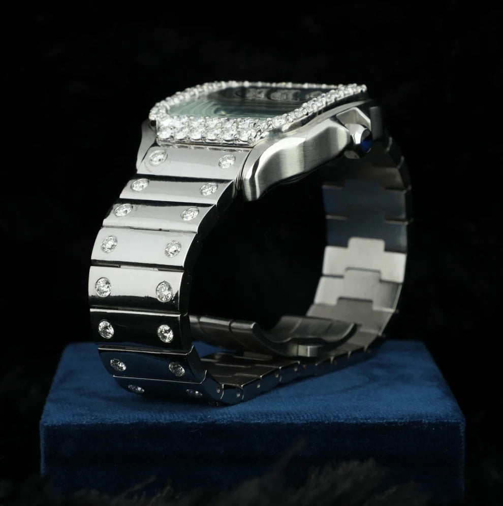 Luxury Men's Stainless Steel Iced Out Bezel Iced Watch