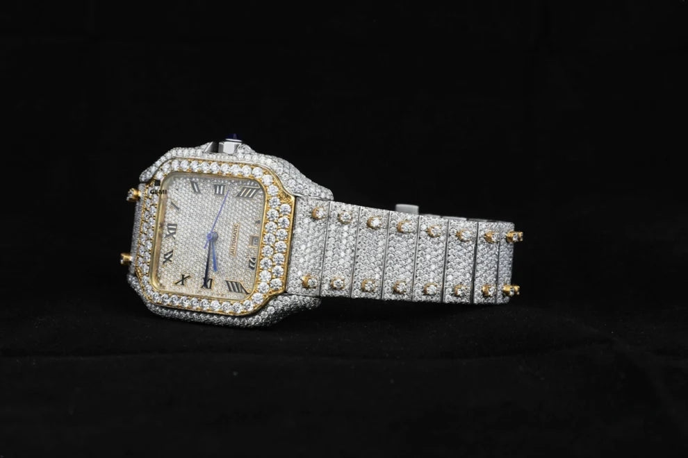 Stainless Steel VVS Fully Bust Down Iced Out Moissanite Watch