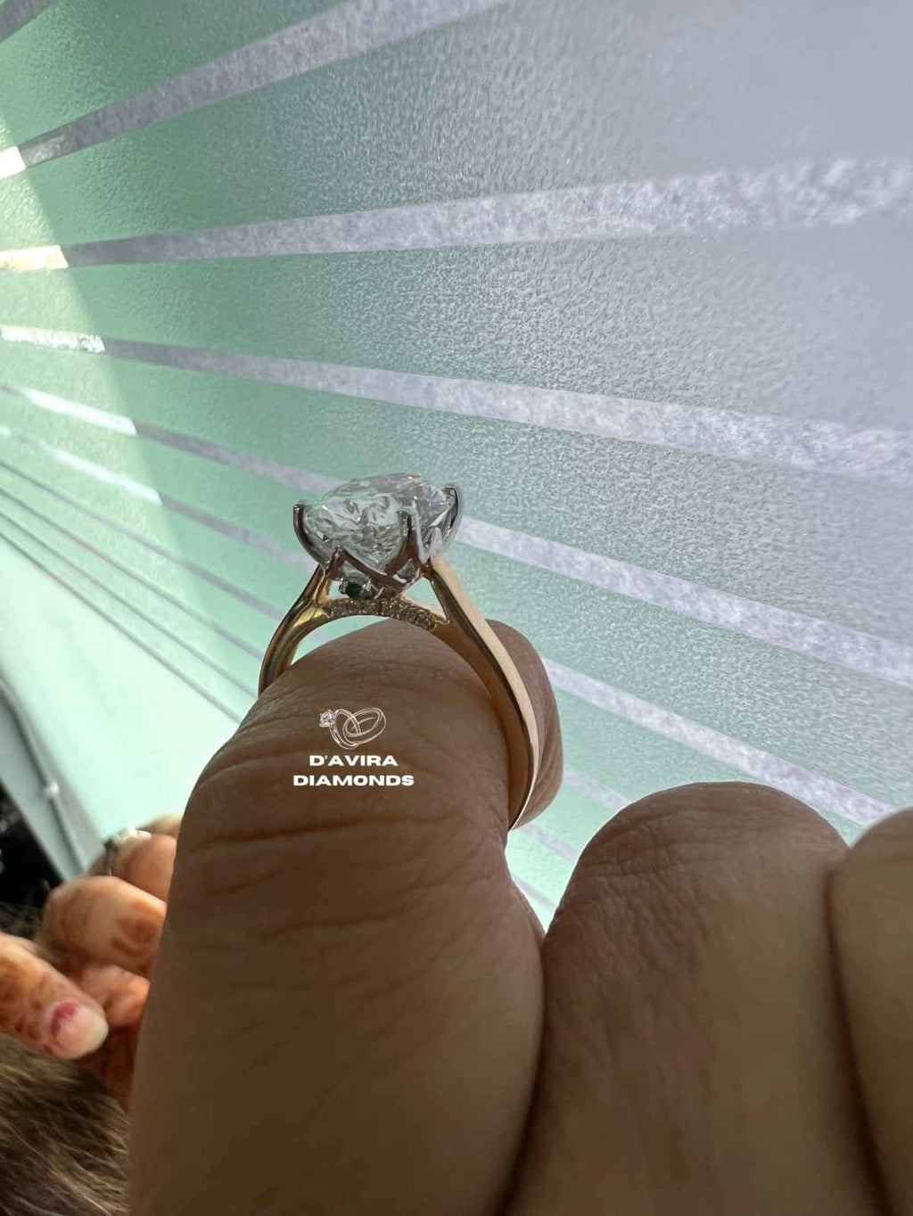 Solitaire Oval Cut Tulip Set Lab Diamond Ring